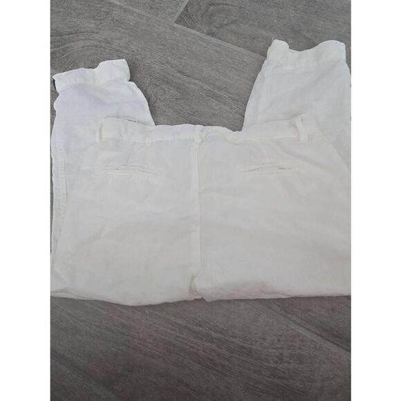 Girls Zara White Linen Blend Pants Size 7/8‎ - Picture 6 of 6